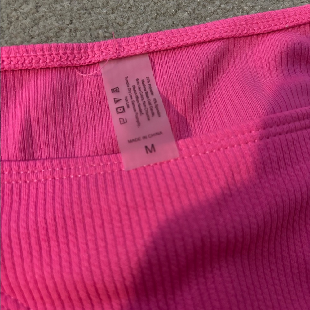 Hot Pink Ribbed Bikini Set - Picture 2 of 2